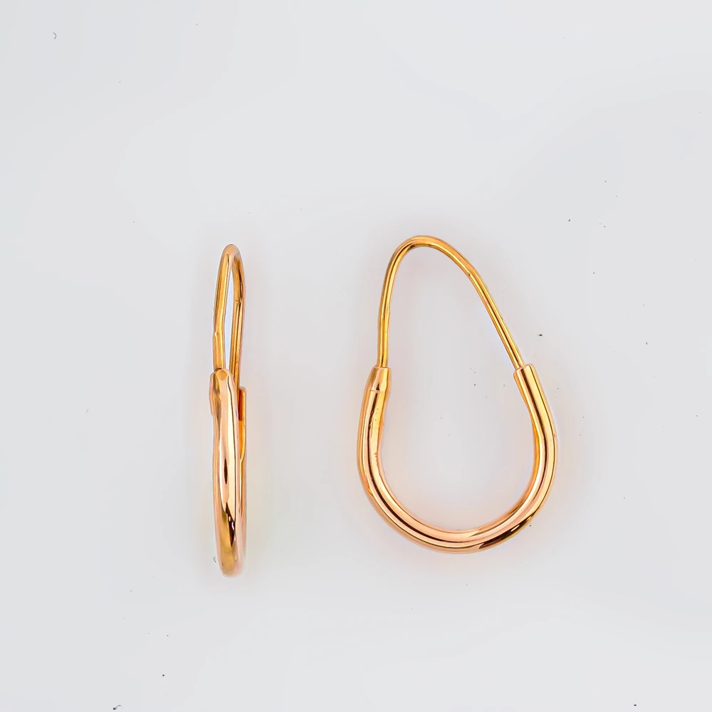 Серьги конго из красного золота 585 пробы
