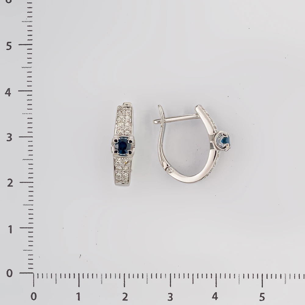 Серьги с сапфиром из белого золота 585 пробы