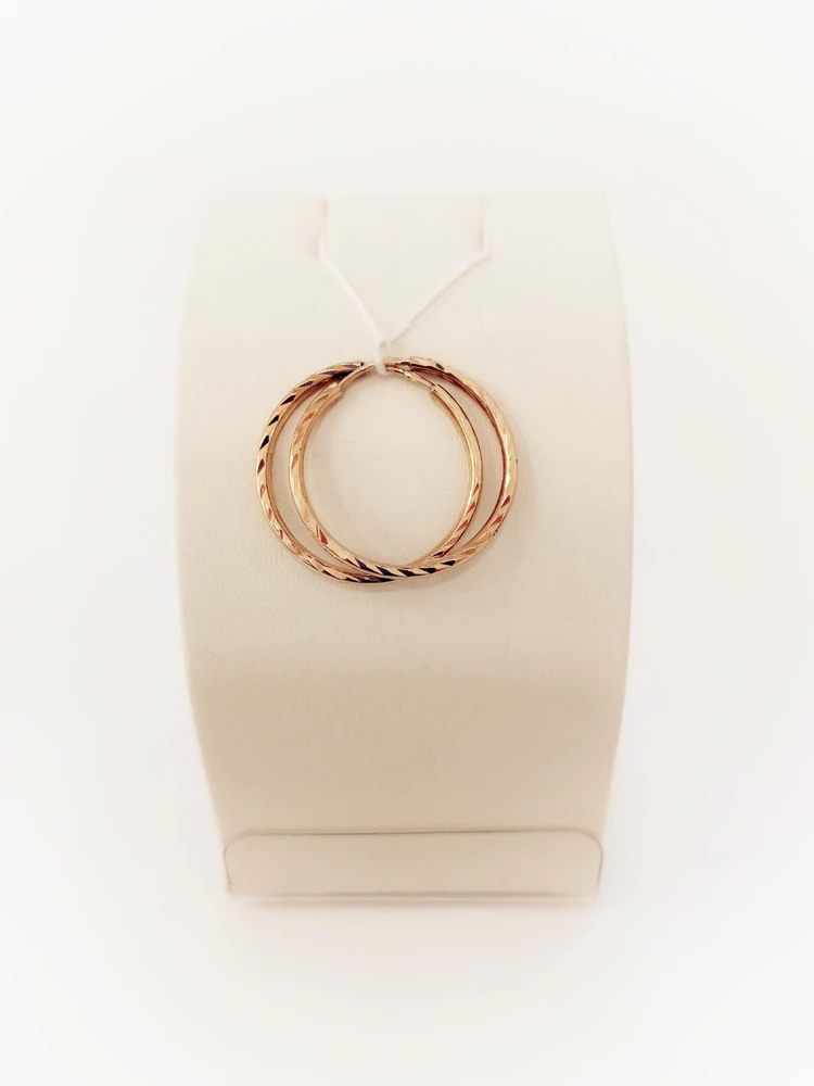 Серьги конго из красного золота 585 пробы