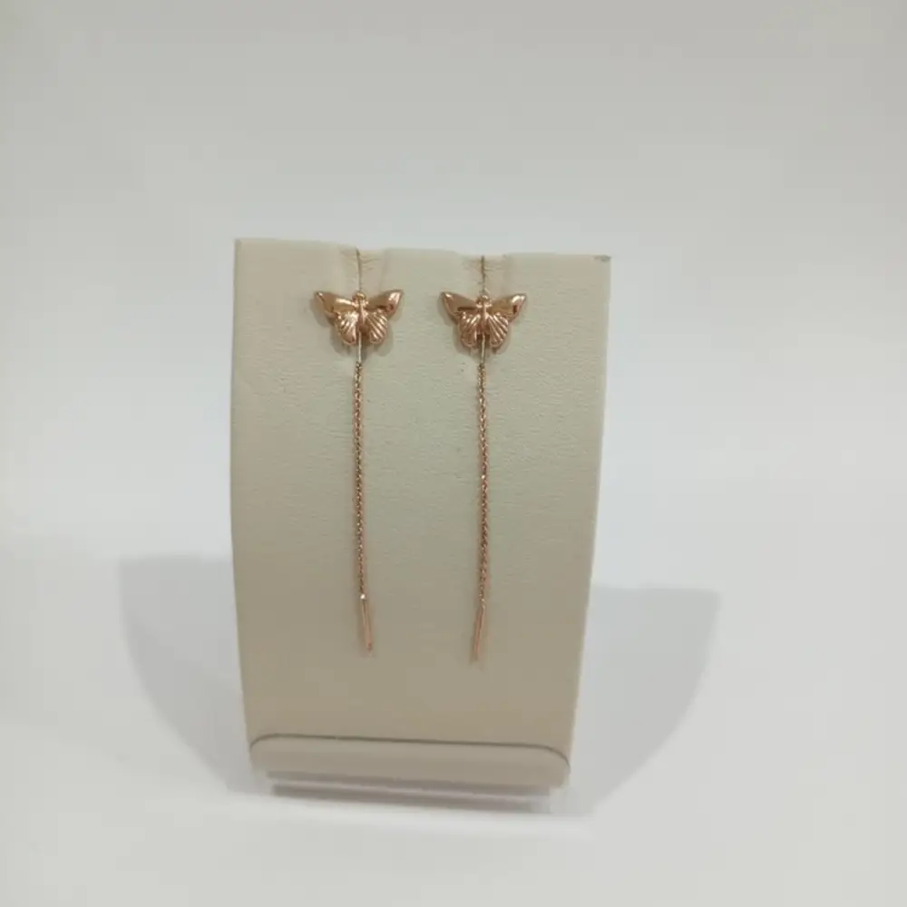 Серьги-продевки из красного золота 585 пробы
