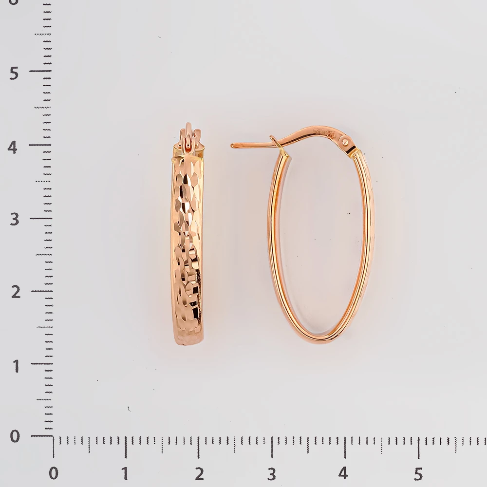 Серьги конго из красного золота 585 пробы