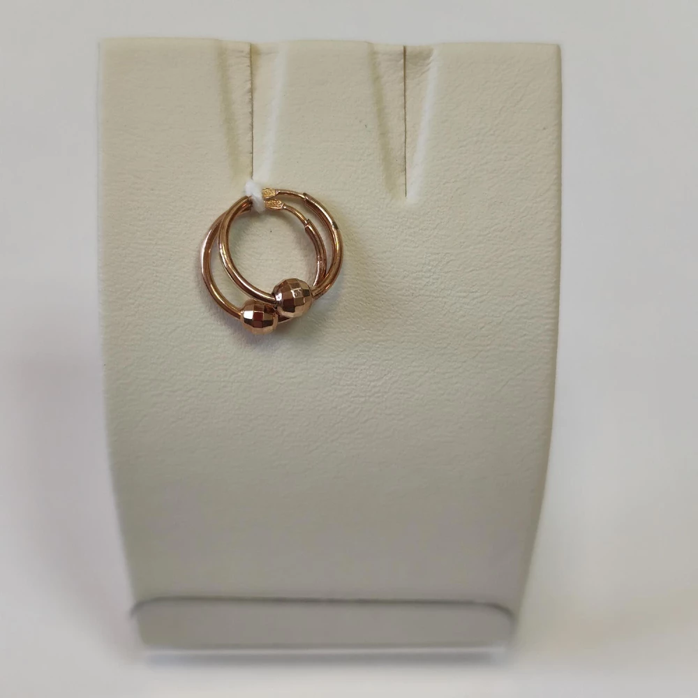 Серьги конго из красного золота 375 пробы