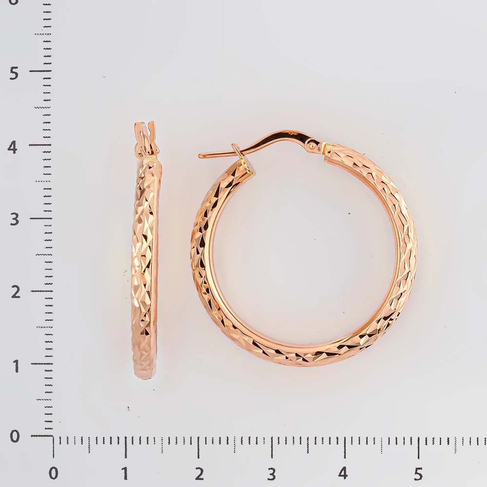 Серьги конго из красного золота 585 пробы