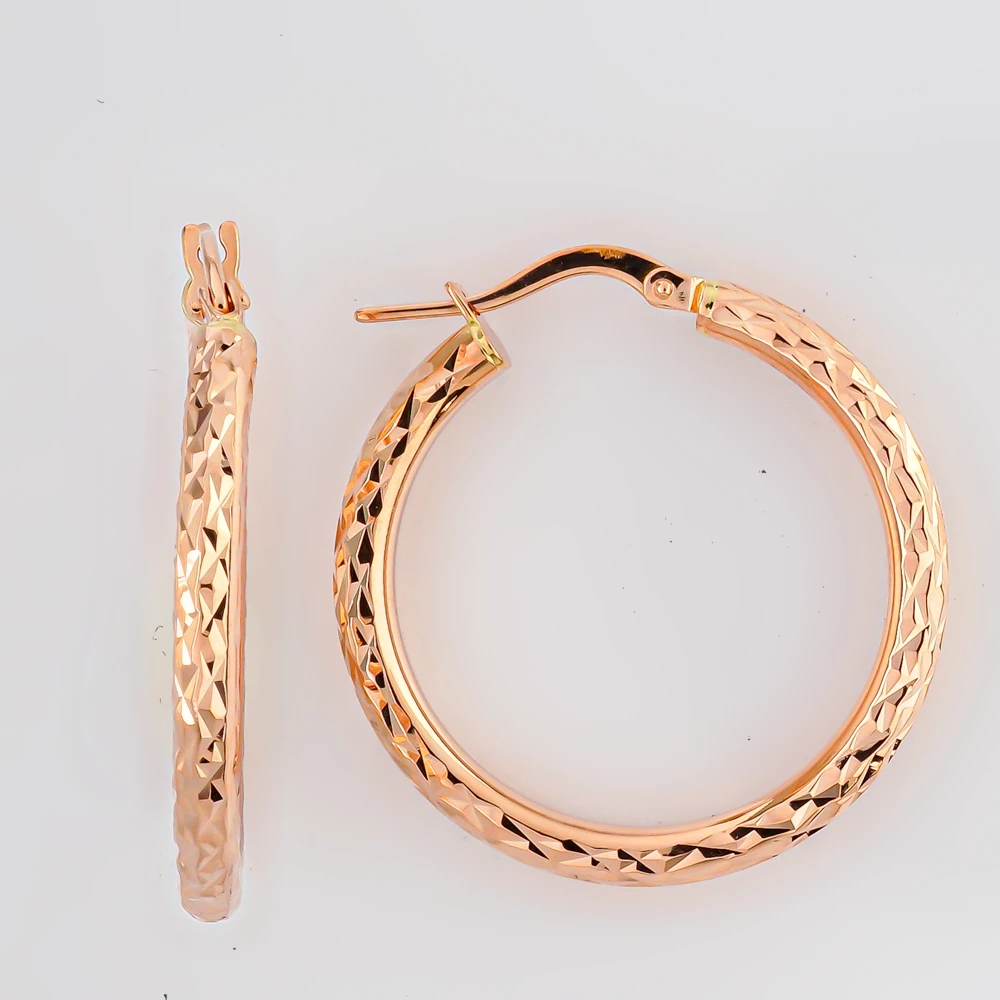 Серьги конго из красного золота 585 пробы