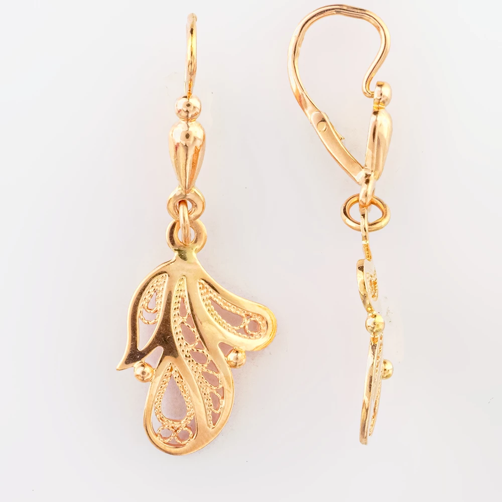 Серьги из красного золота 585 пробы