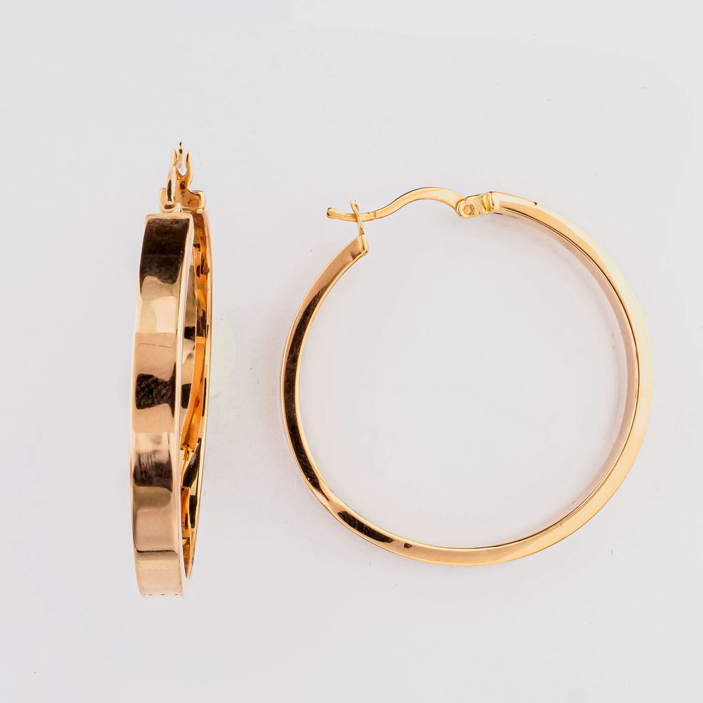 Серьги конго из красного золота 585 пробы