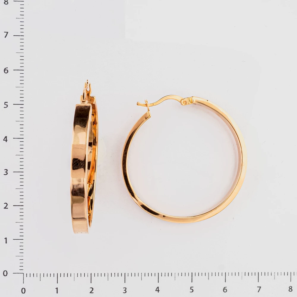 Серьги конго из красного золота 585 пробы