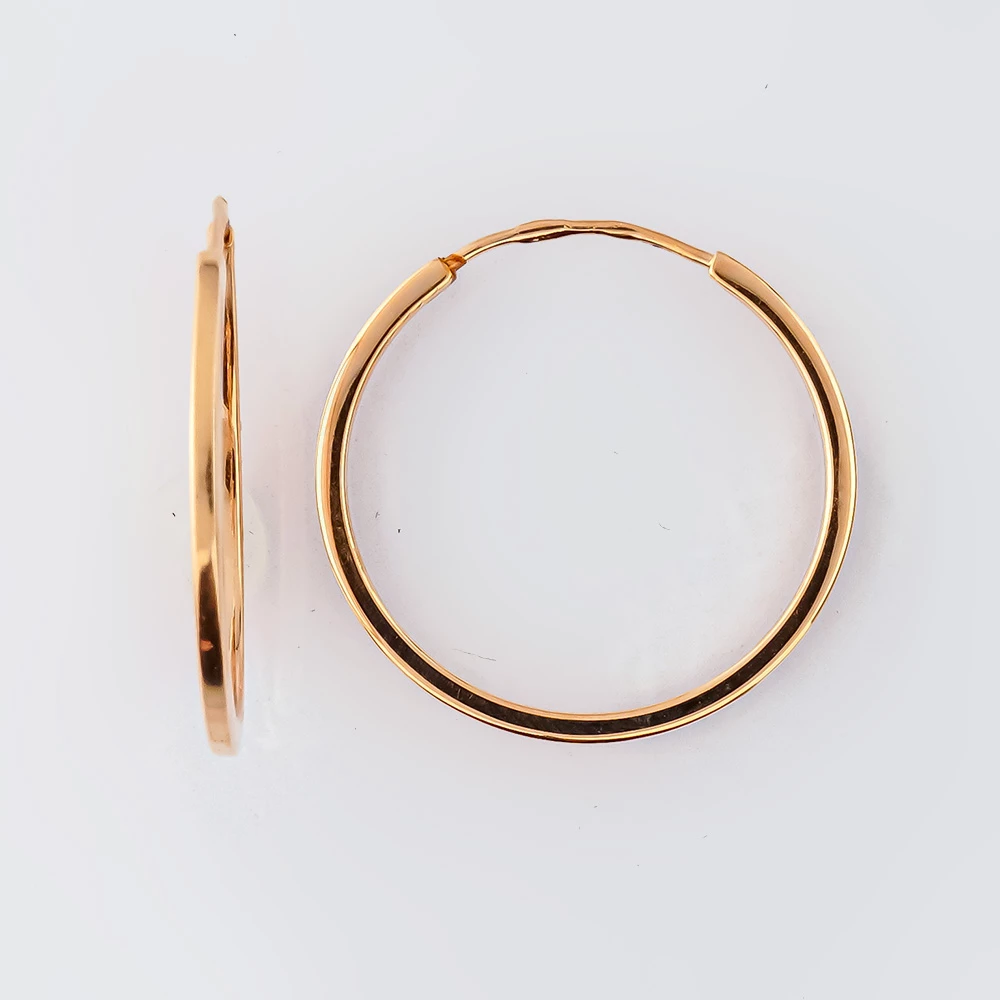 Серьги конго из красного золота 585 пробы