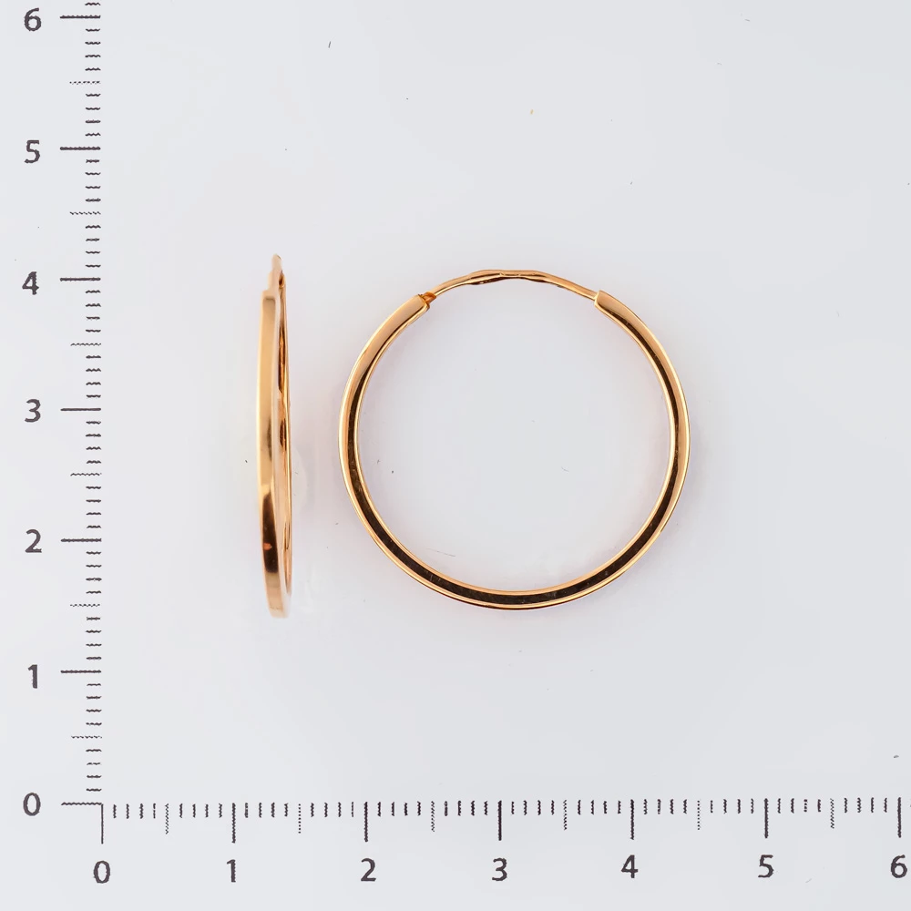 Серьги конго из красного золота 585 пробы