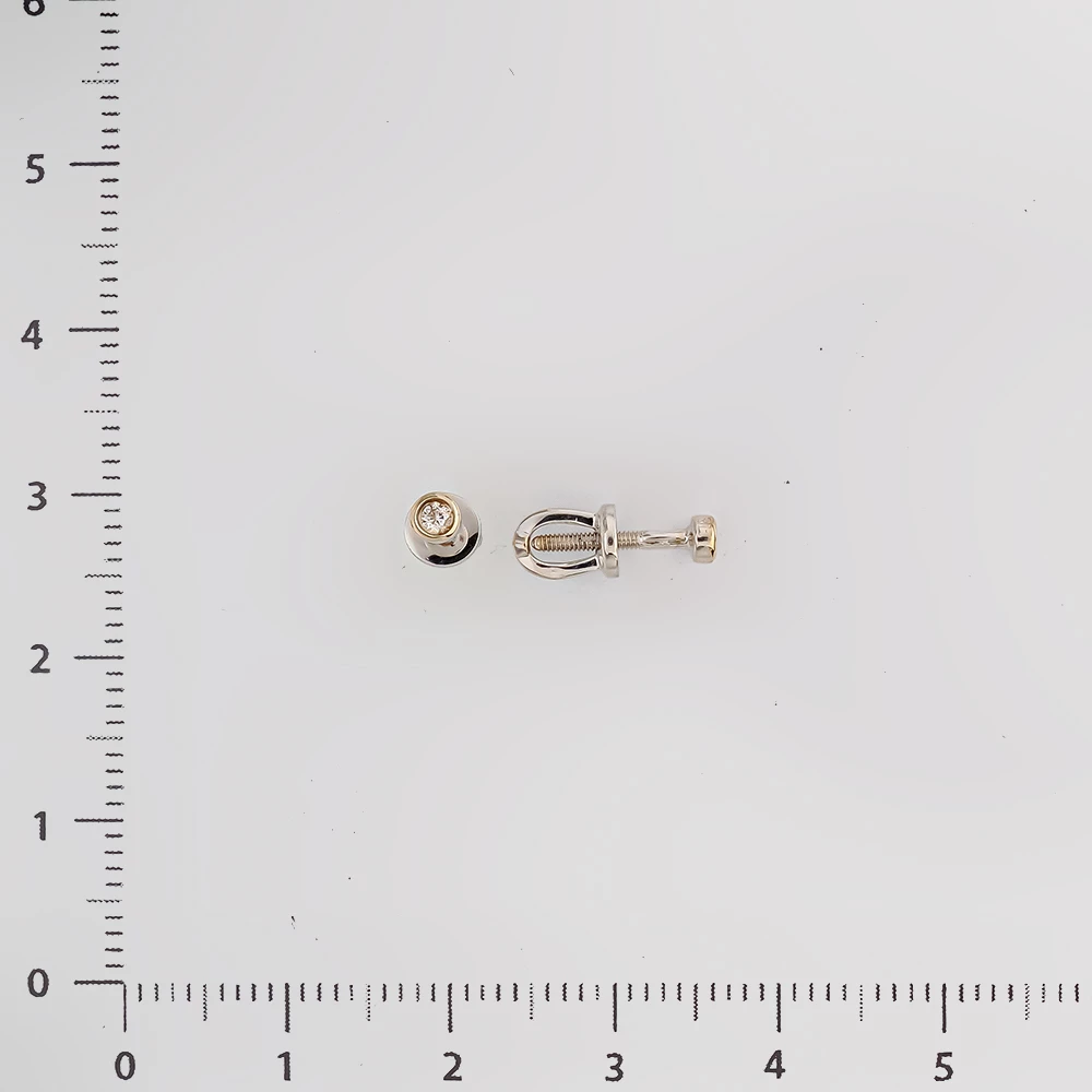 Серьги с бриллиантом из белого золота 585 пробы