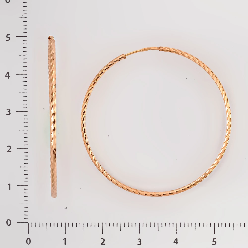 Серьги конго из красного золота 585 пробы