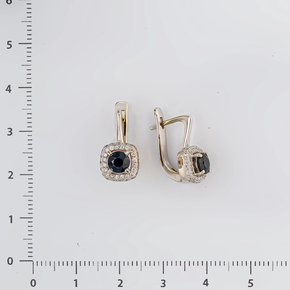 Серьги с сапфиром из белого золота 585 пробы