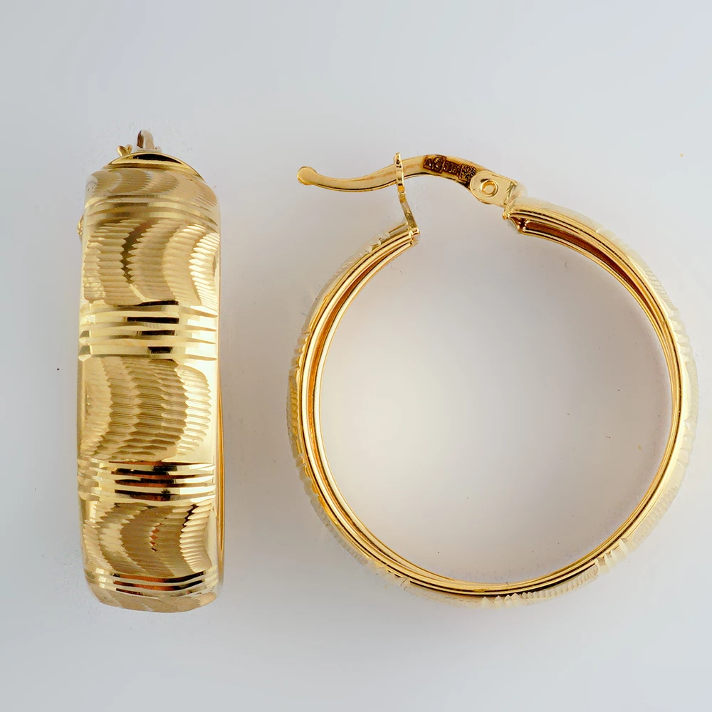 Серьги конго из желтого золота 585 пробы