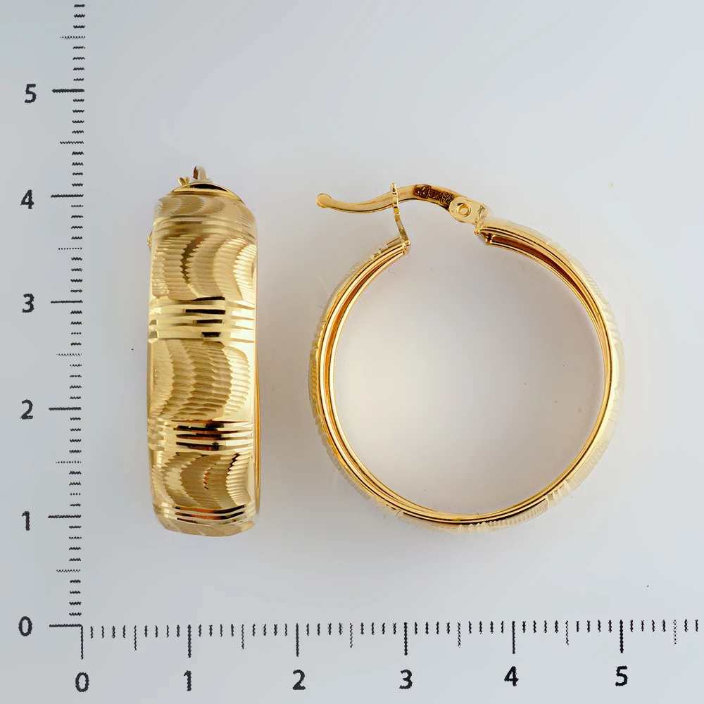 Серьги конго из желтого золота 585 пробы