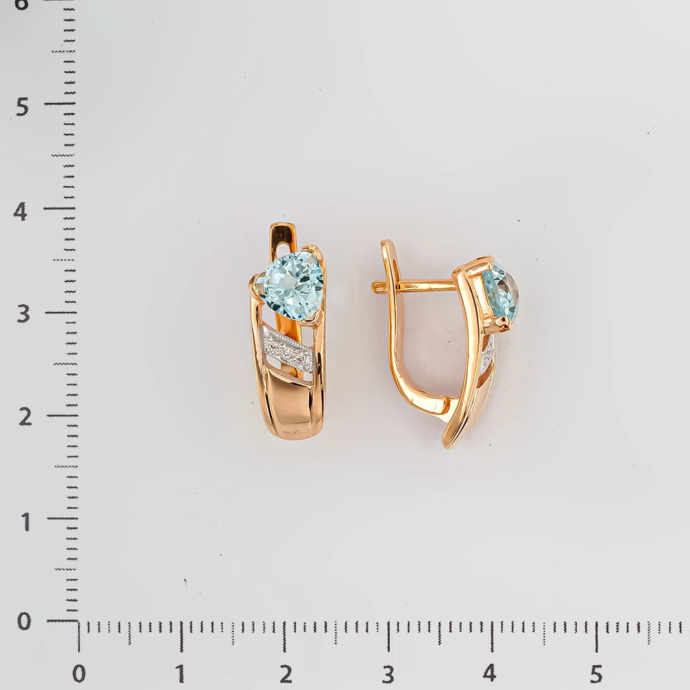 Серьги с топазом из красного золота 585 пробы