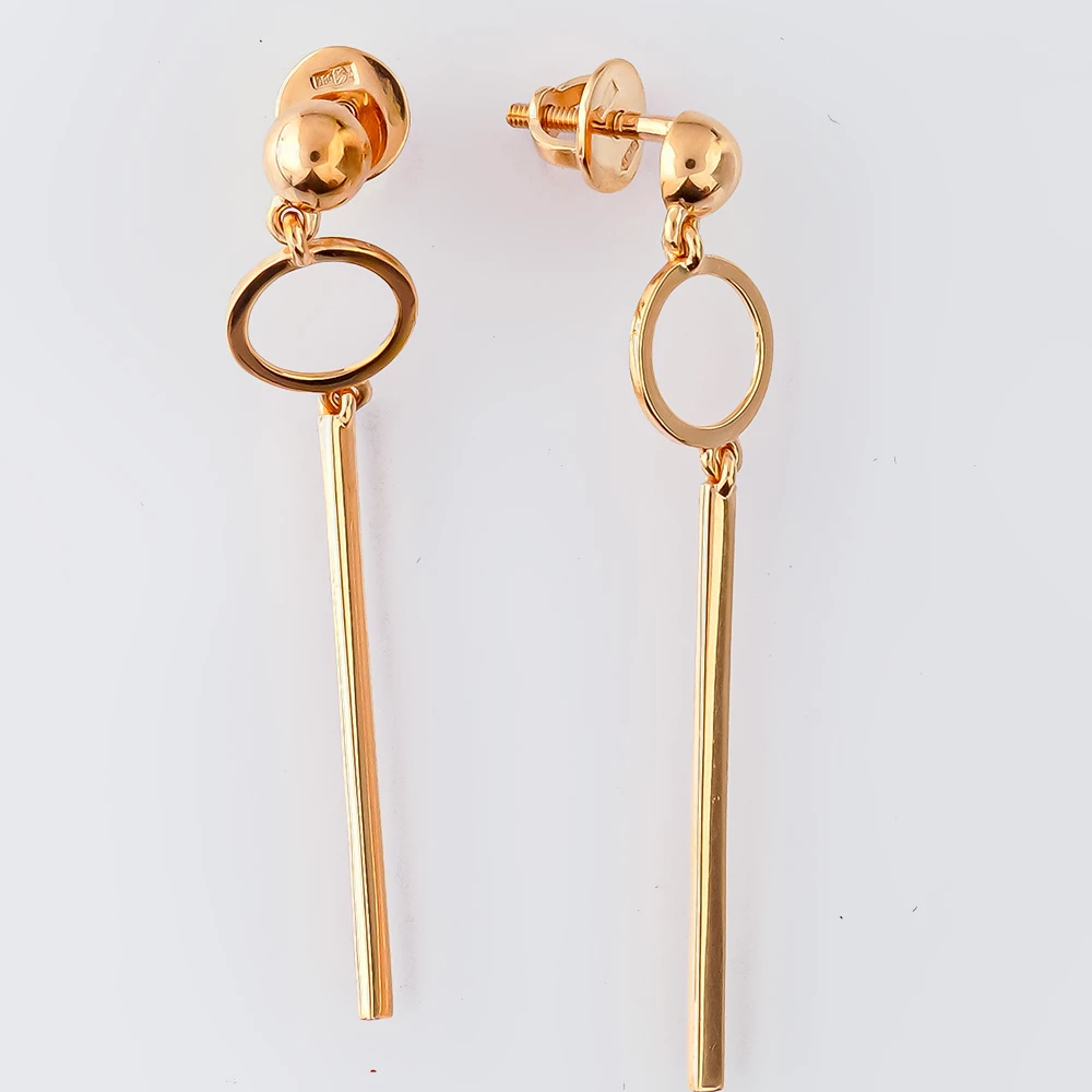 Серьги из красного золота 585 пробы