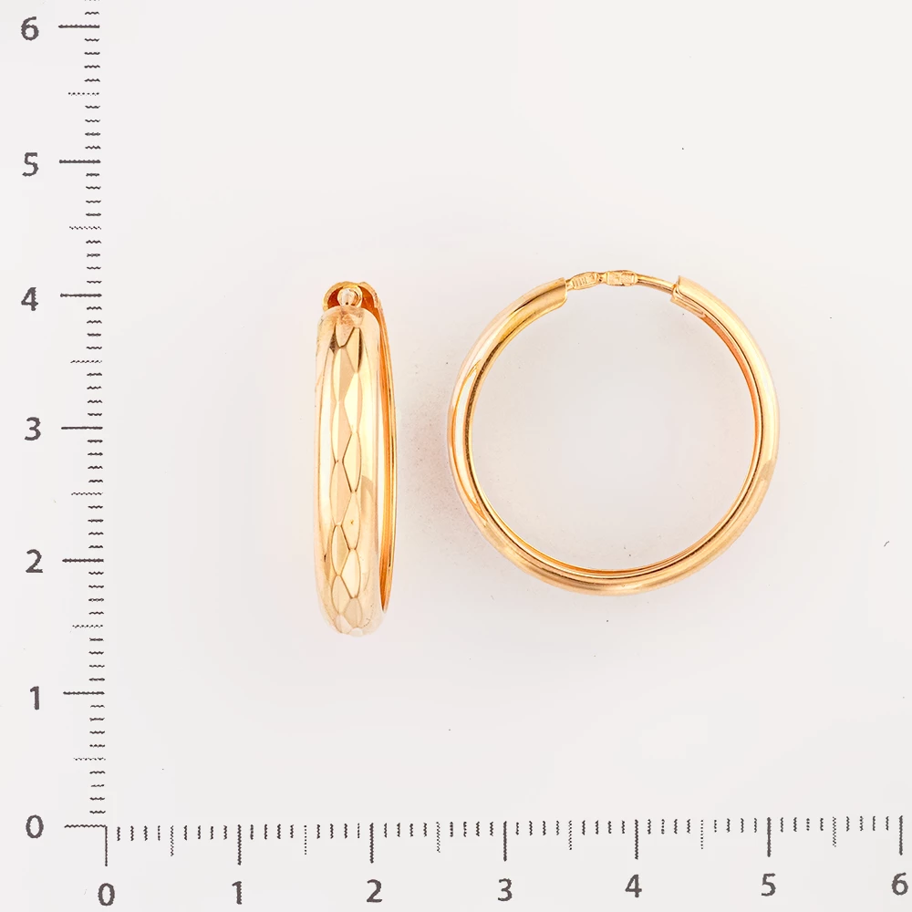 Серьги конго из красного золота 585 пробы