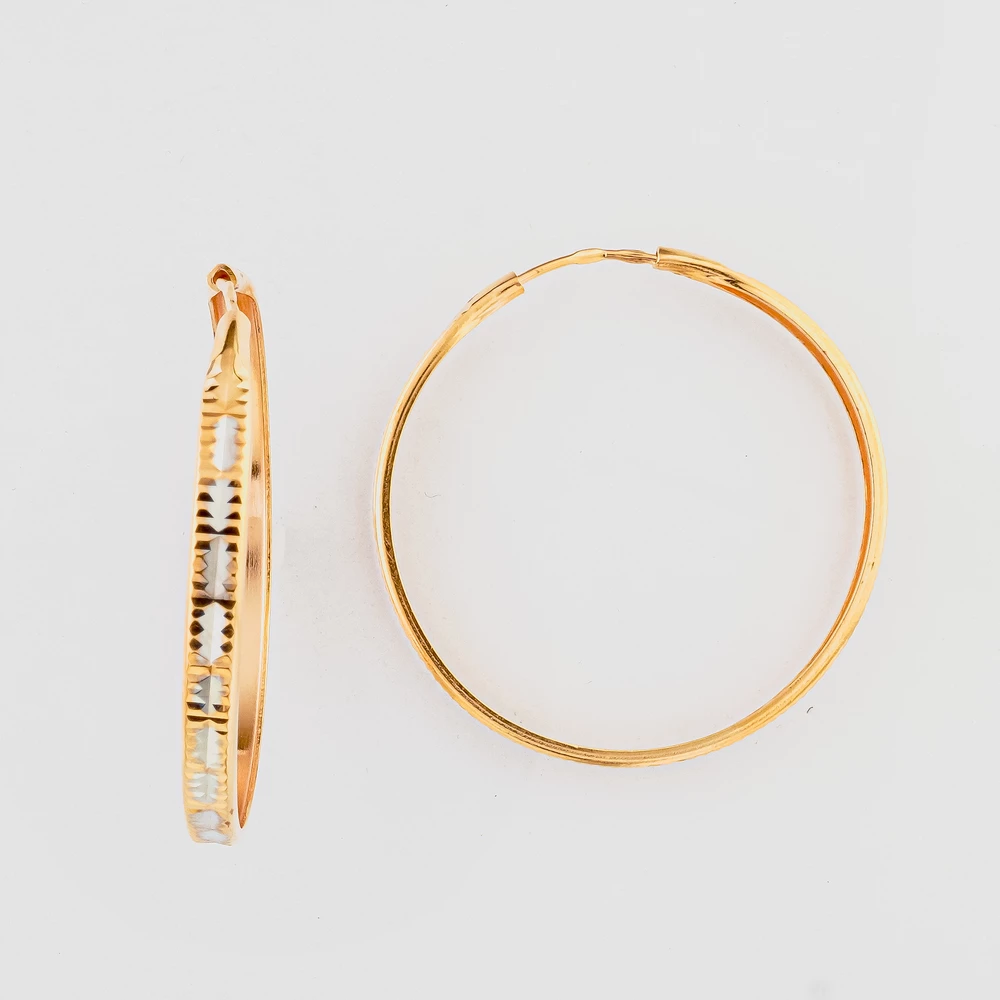 Серьги конго из красного золота 585 пробы