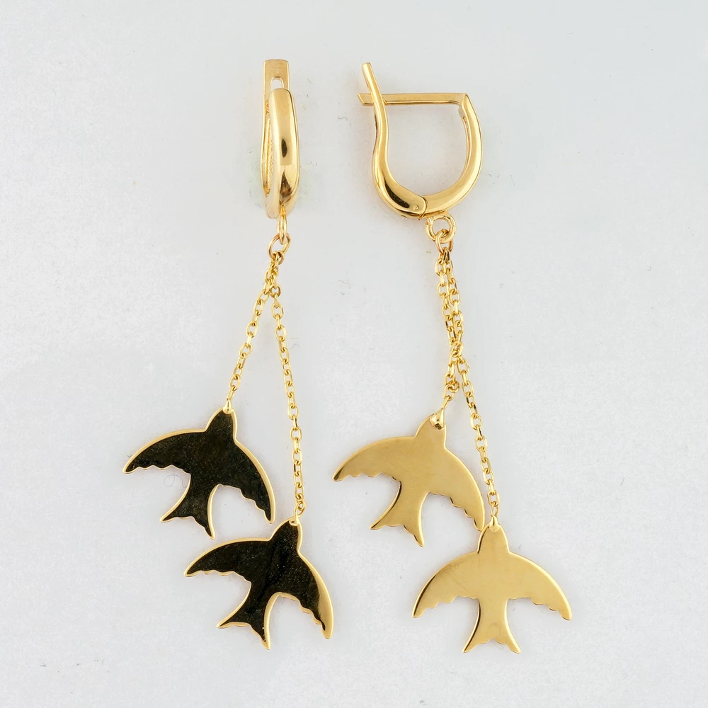 Серьги из желтого золота 585 пробы