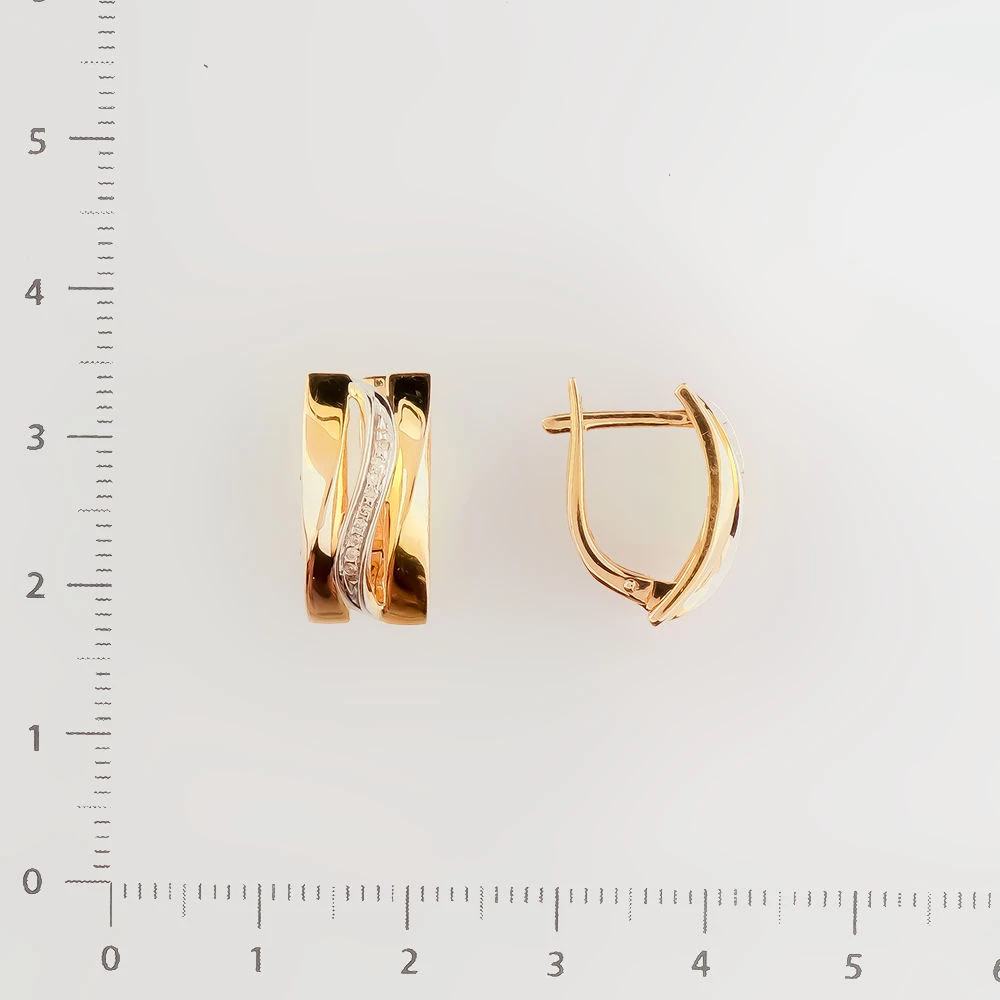 Серьги с бриллиантом из красного золота 585 пробы