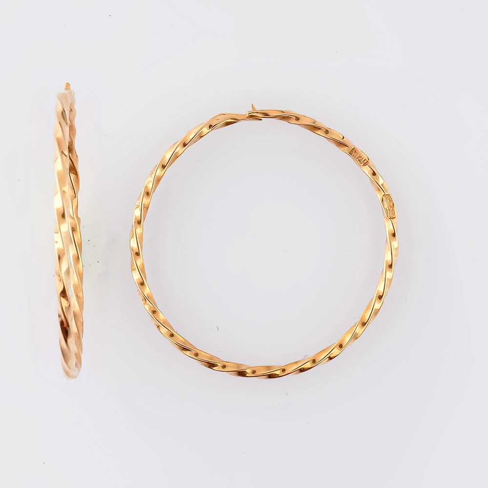 Серьги конго из красного золота 583 пробы