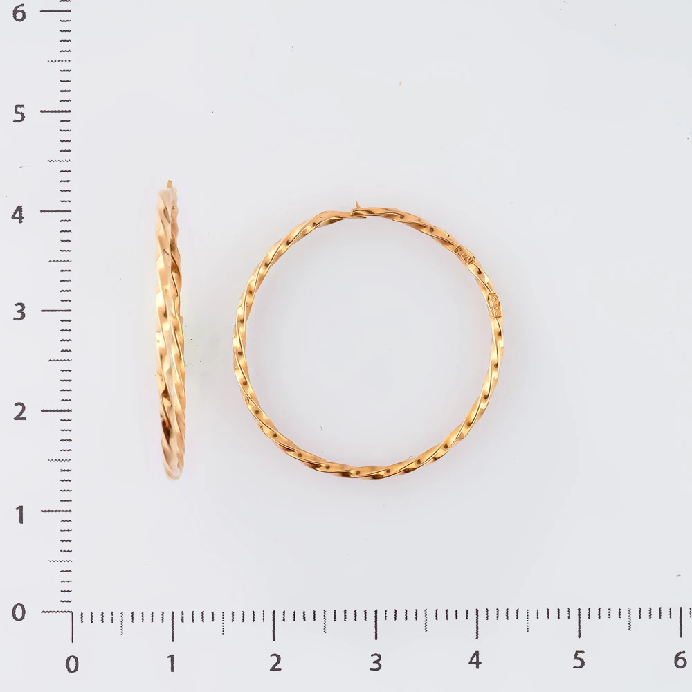 Серьги конго из красного золота 583 пробы