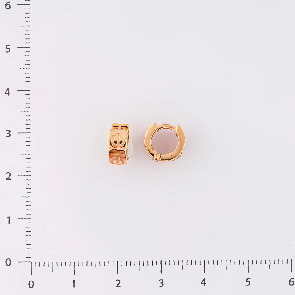 Серьги конго из красного золота 585 пробы