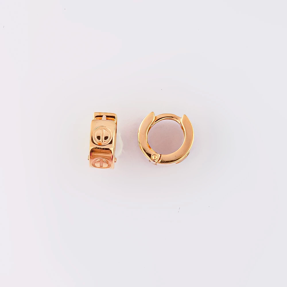 Серьги конго из красного золота 585 пробы