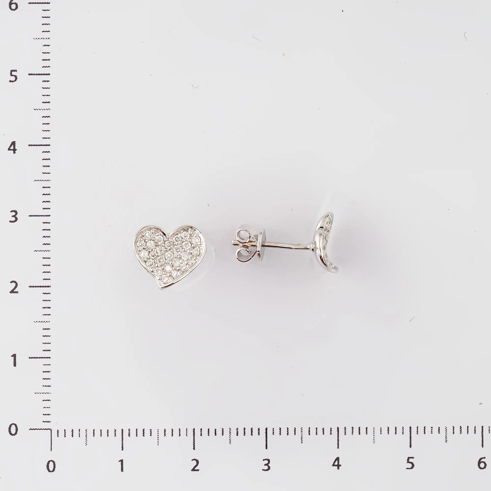 Серьги с бриллиантом из белого золота 585 пробы