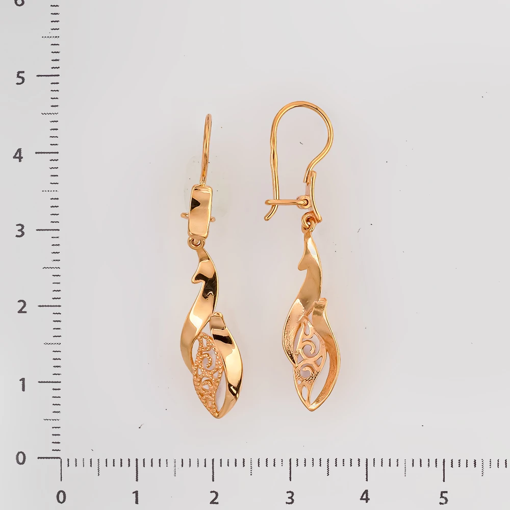 Серьги из красного золота 585 пробы