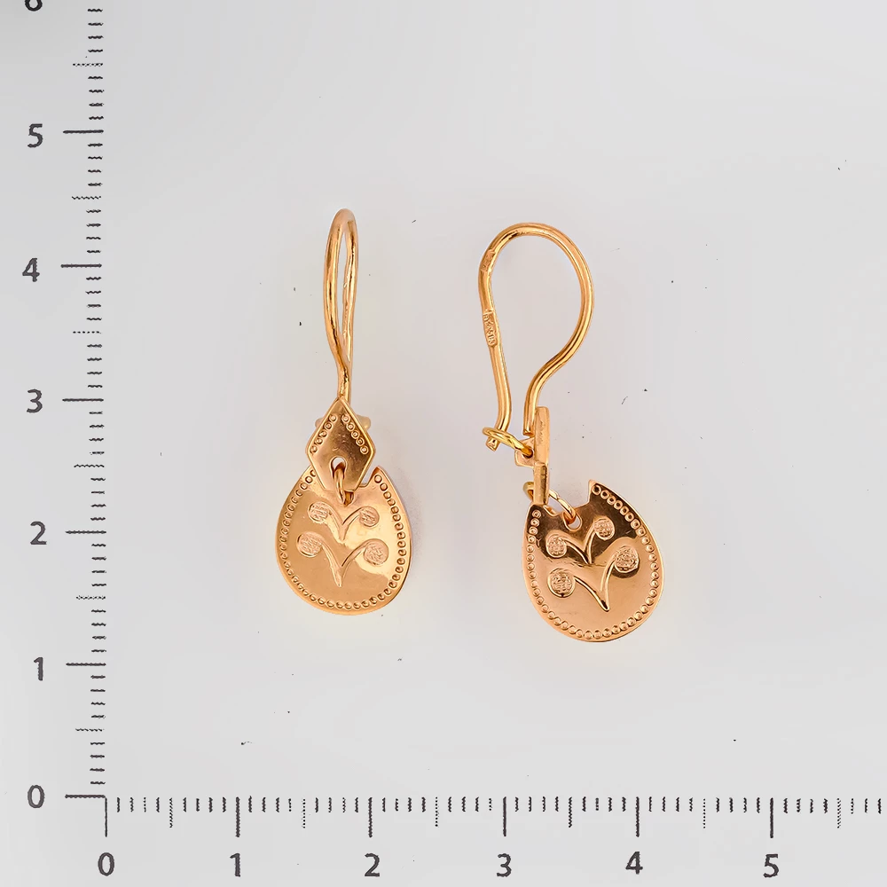 Серьги из красного золота 583 пробы