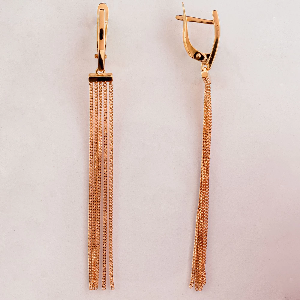 Серьги из красного золота 585 пробы