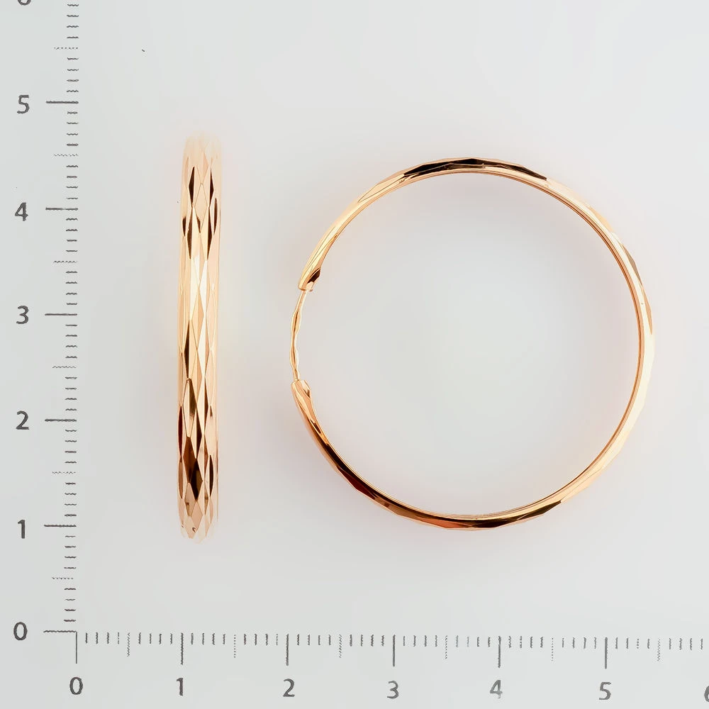 Серьги конго из красного золота 585 пробы