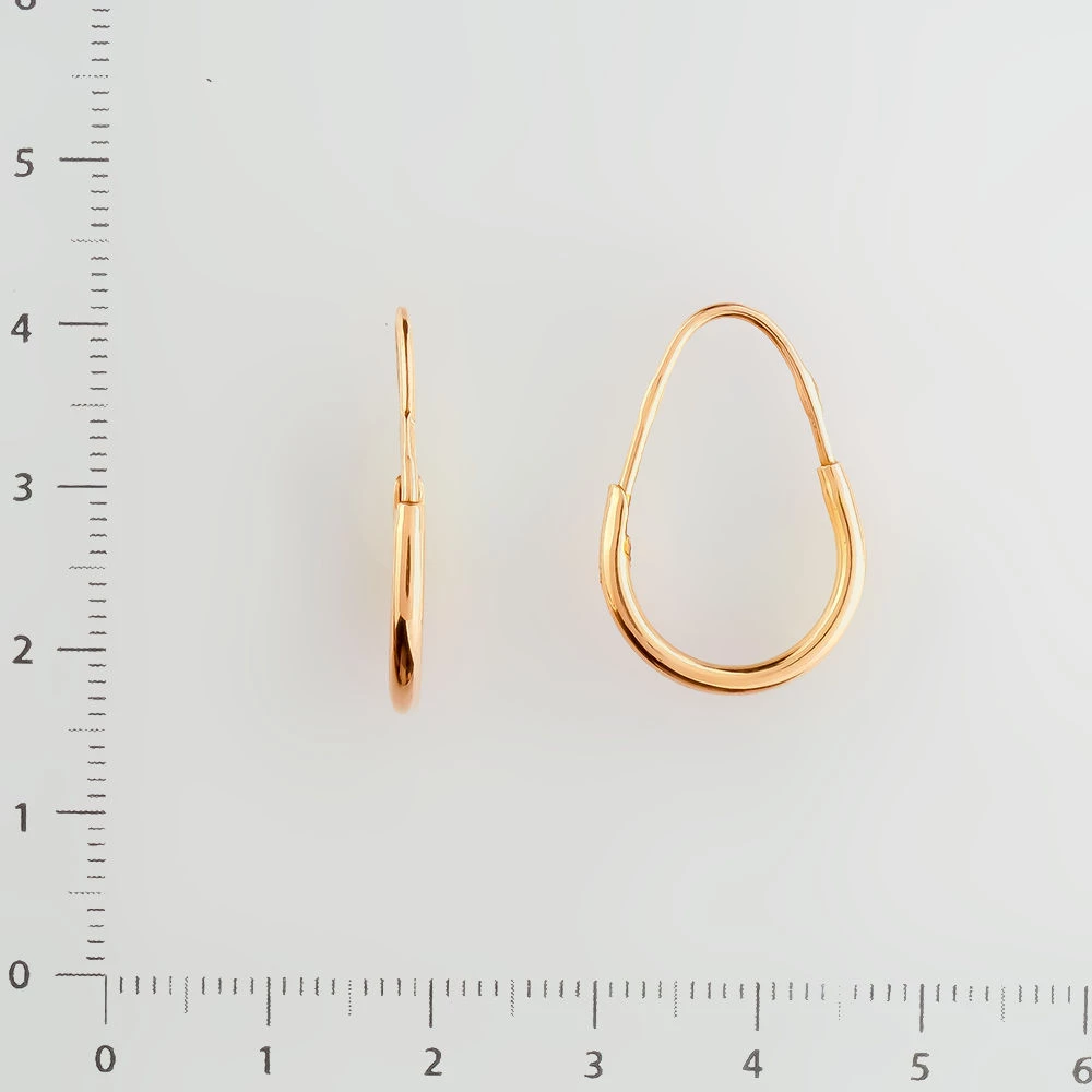 Серьги конго из красного золота 583 пробы