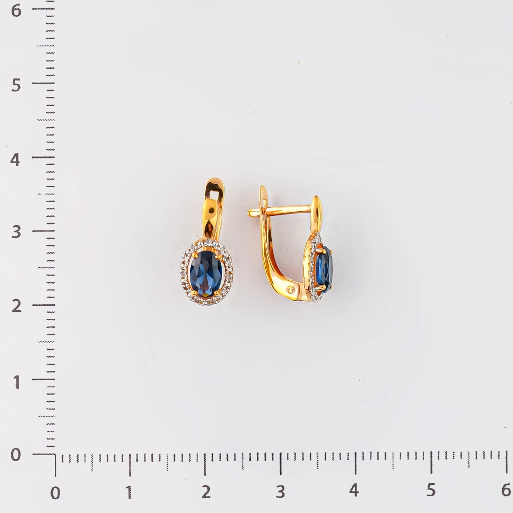 Серьги с ситаллом из красного золота 375 пробы