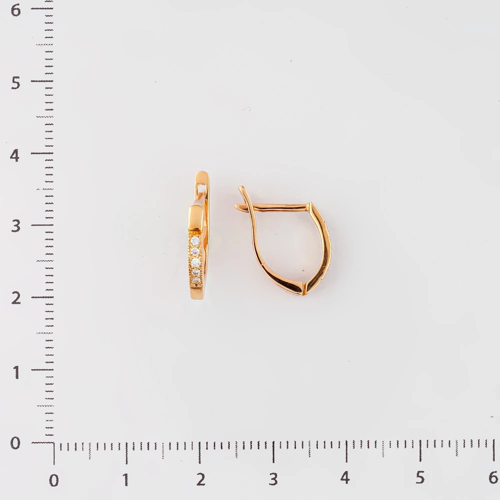 Серьги с бриллиантом из красного золота 585 пробы