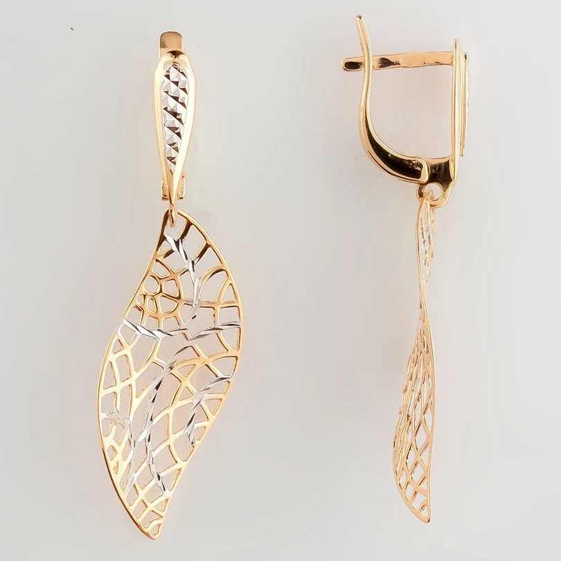 Серьги из красного золота 585 пробы