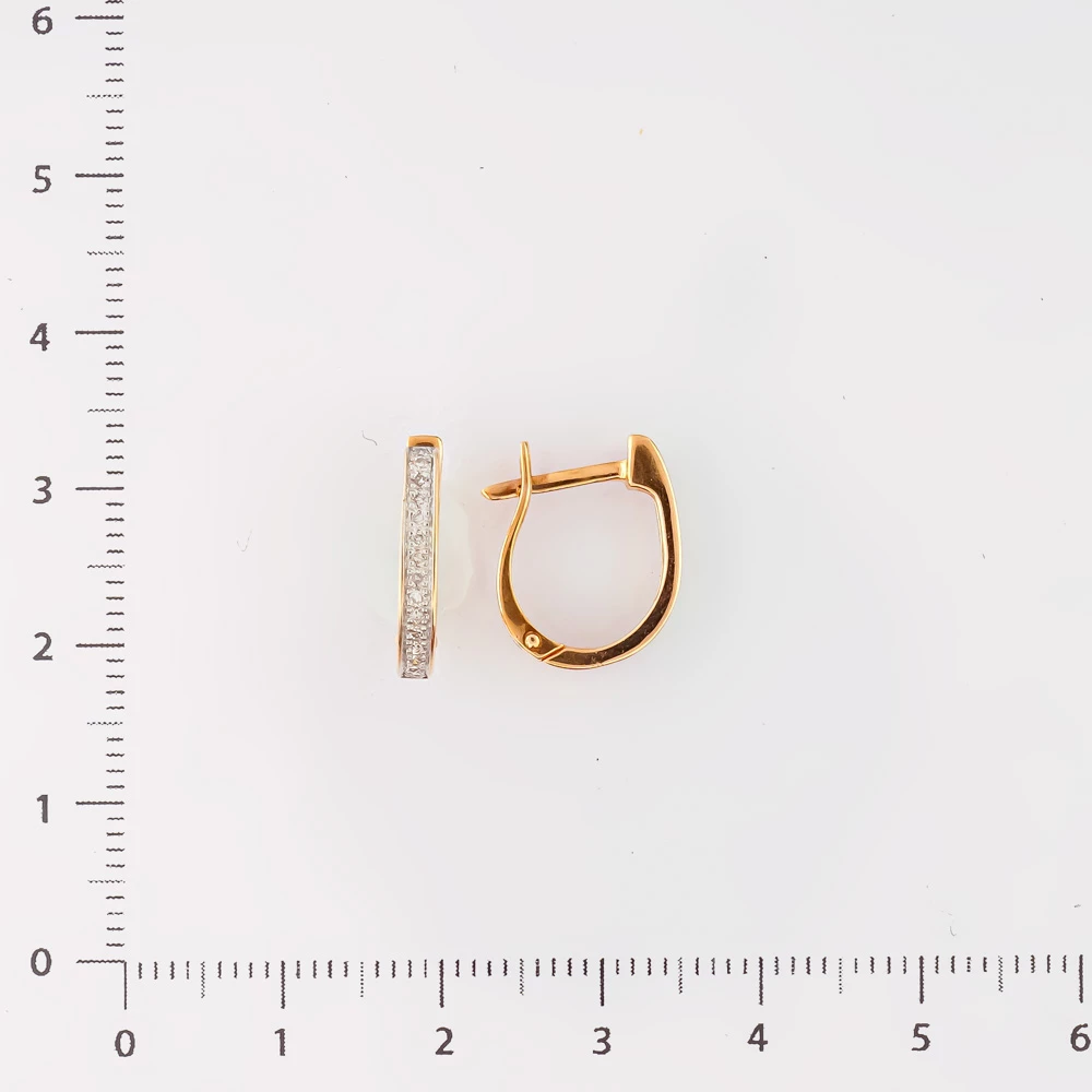 Серьги с бриллиантом из красного золота 585 пробы