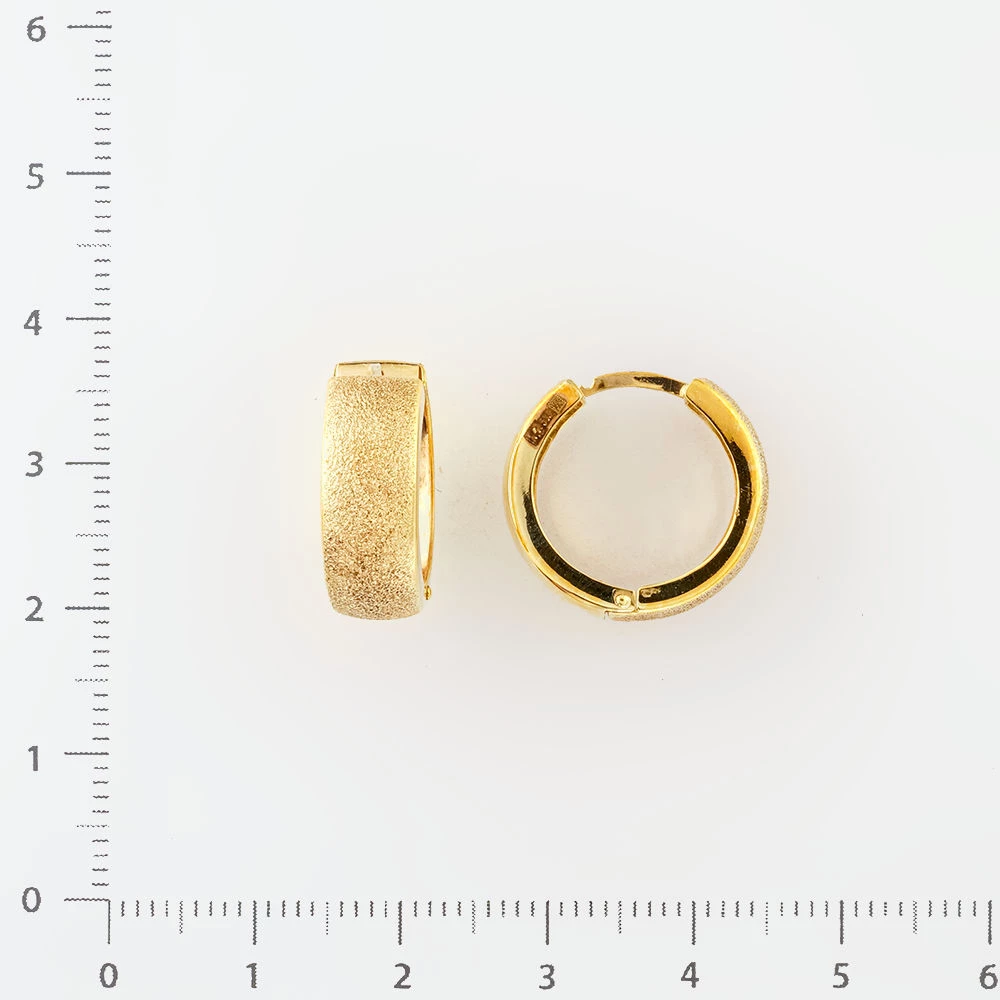 Серьги конго из желтого золота 585 пробы