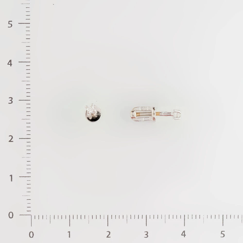 Серьги с бриллиантом из белого золота 585 пробы