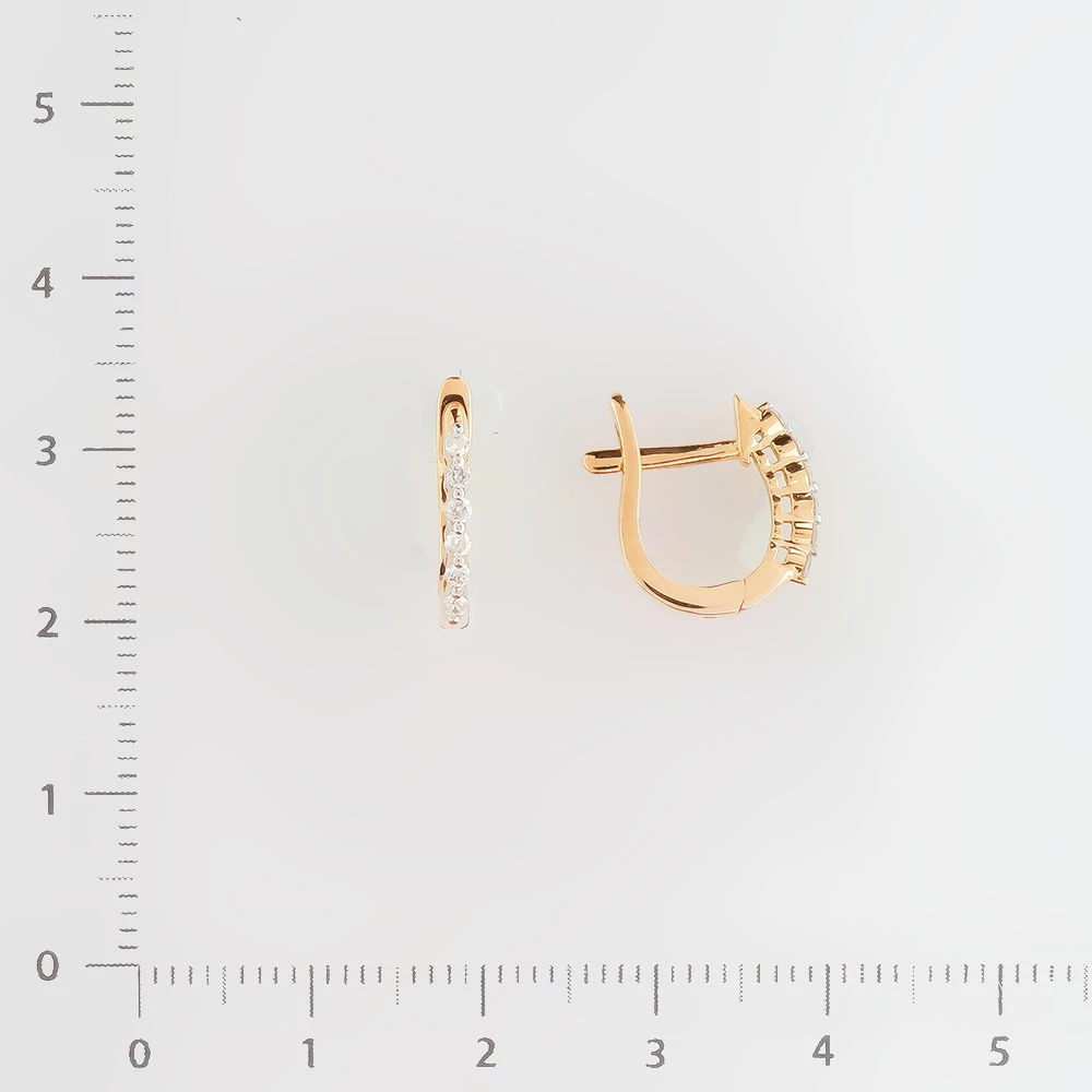 Серьги с бриллиантом из красного золота 585 пробы