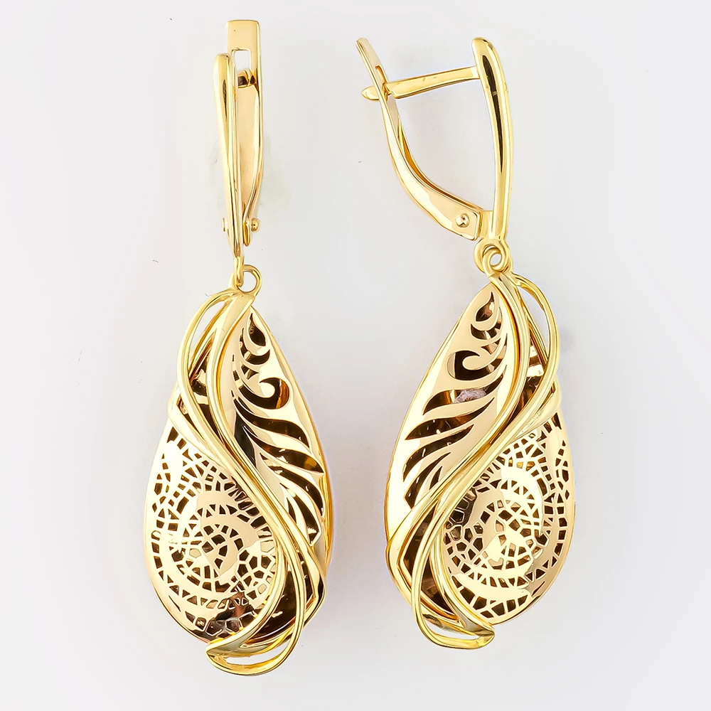 Серьги из желтого золота 585 пробы