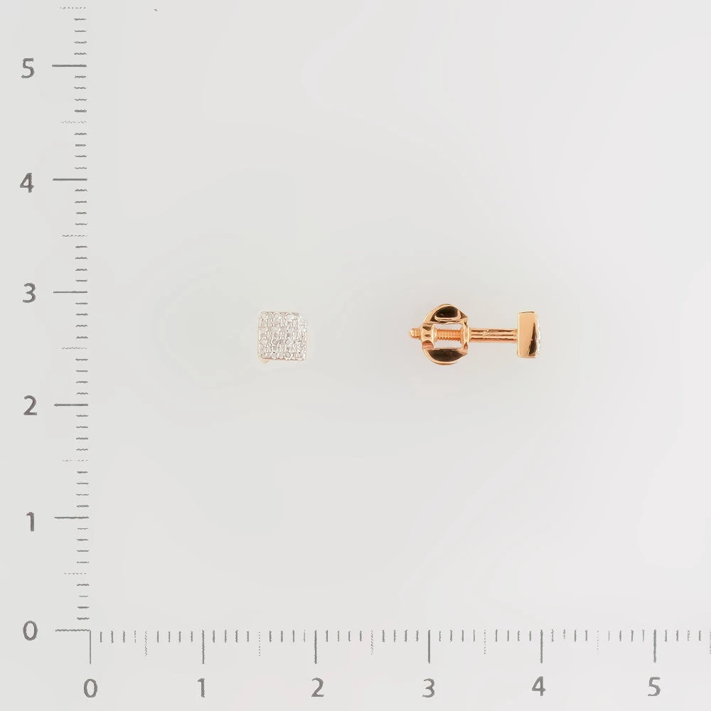 Серьги с бриллиантом из красного золота 585 пробы