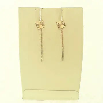 Серьги-продевки из красного золота 585 пробы