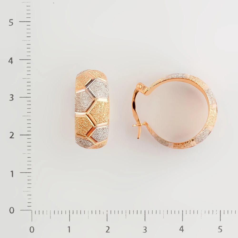 Серьги конго из красного золота 585 пробы