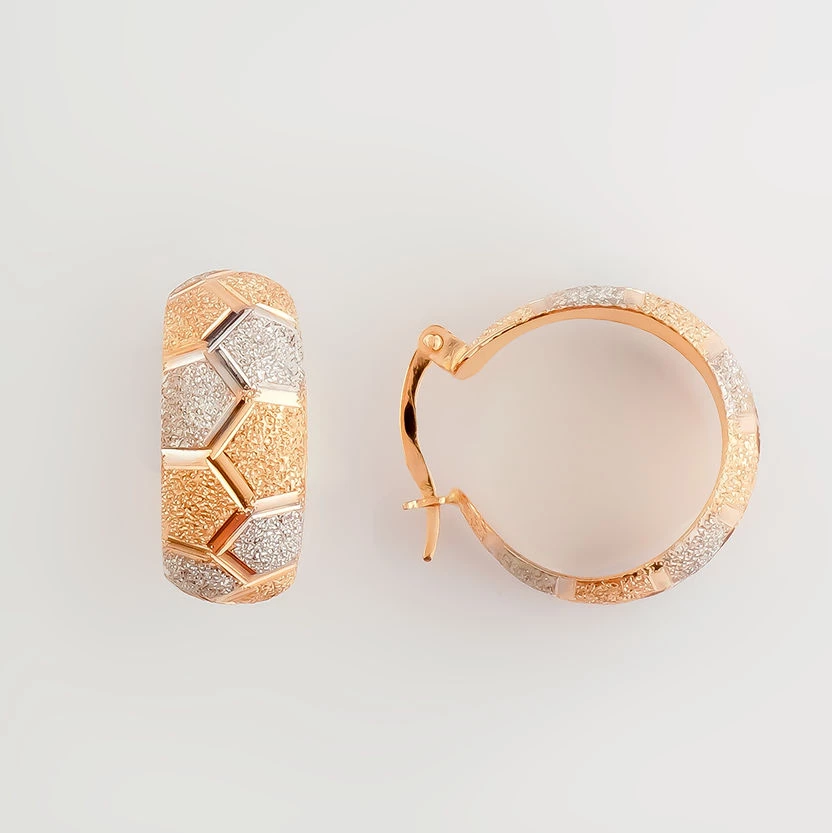 Серьги конго из красного золота 585 пробы