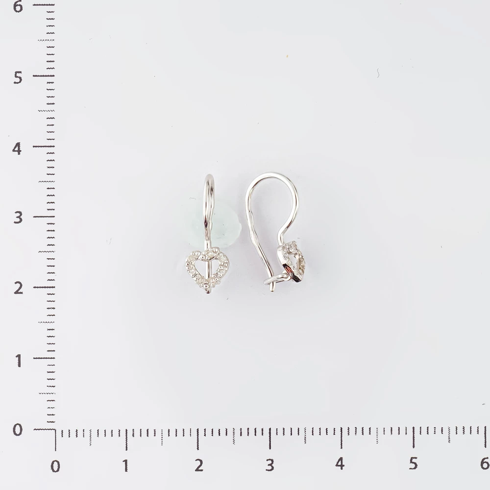 Серьги с бриллиантом из белого золота 585 пробы