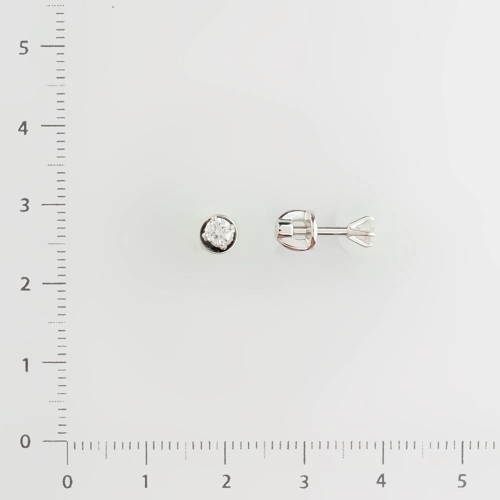 Серьги с бриллиантом из белого золота 585 пробы
