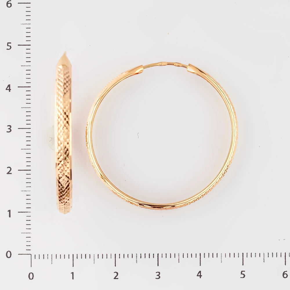 Серьги конго из красного золота 585 пробы