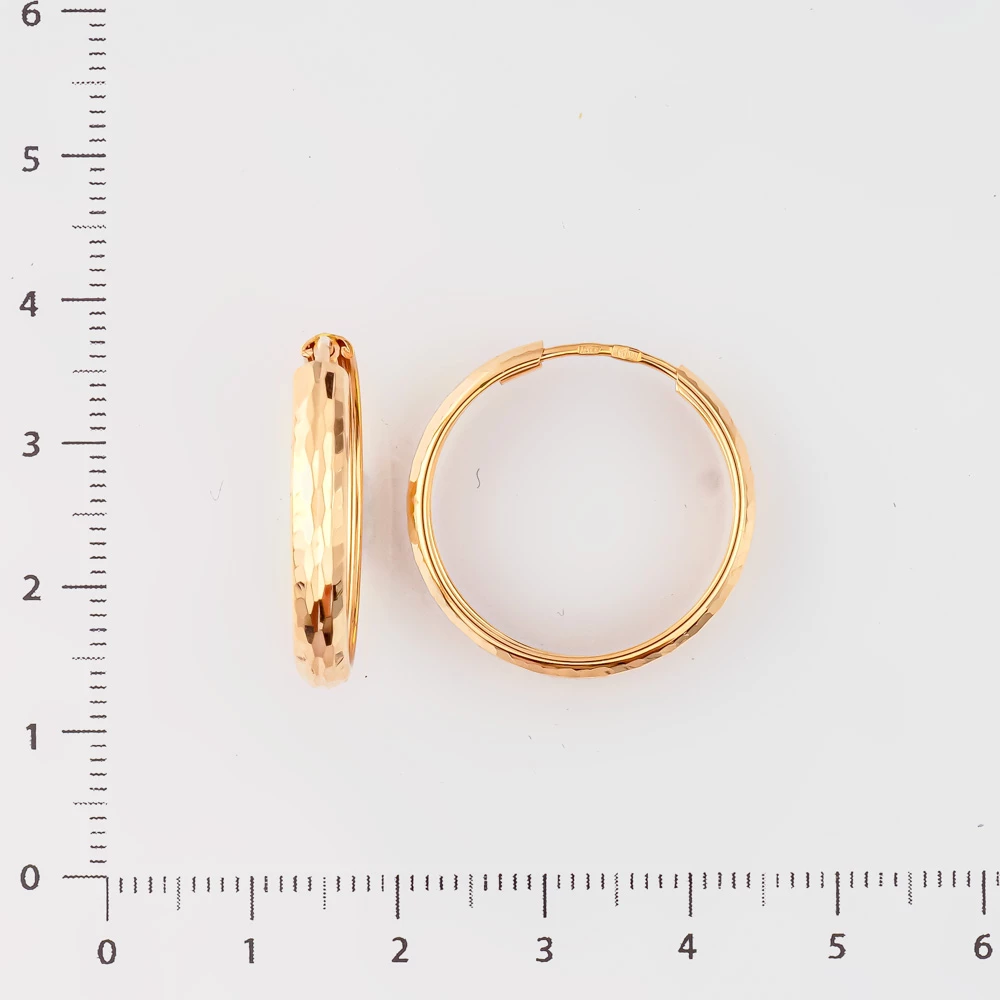 Серьги конго из красного золота 585 пробы